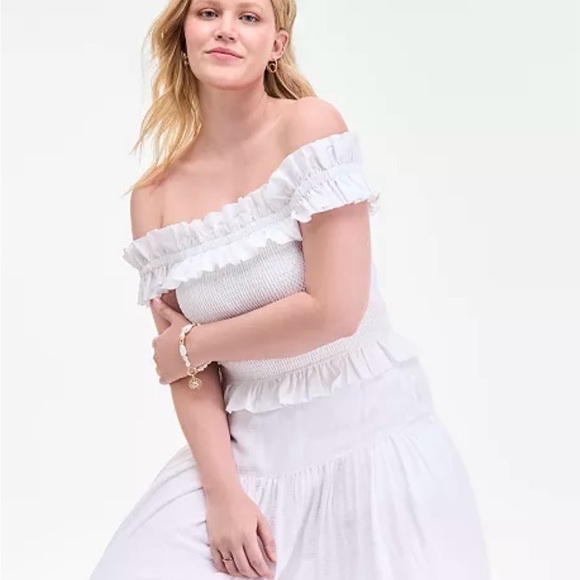 Brand new with tag White Off-Shoulder Ruffle shirred Top - Picture 6 of 10